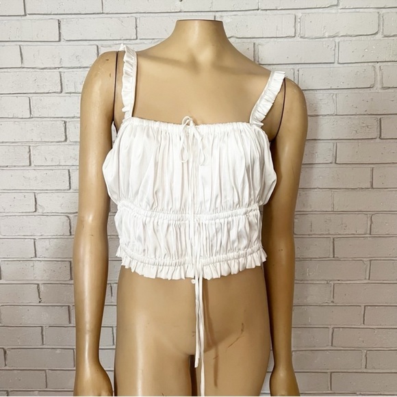 WAYF Smocked Crop Top Soft Romantic Style - Picture 1 of 6